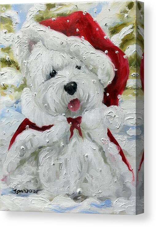 Let It Snow Canvas Print featuring the painting Let it Snow by Mary Sparrow