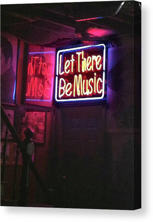 Neon Sign Canvas Print featuring the photograph Let There Be Music by Steve Karol