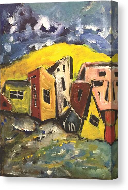 Sky Canvas Print featuring the painting Little Change in the weather by Dennis Ellman