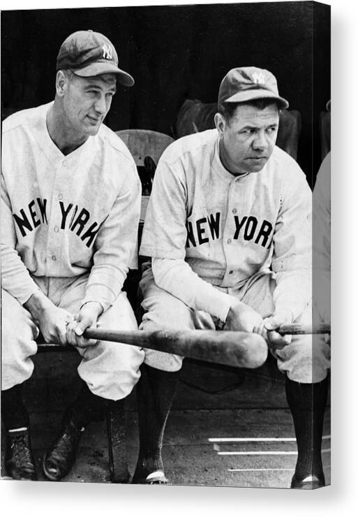 Lou Gehrig and Babe Ruth in Black and White Canvas Print / Canvas Art by  Bill Cannon - Pixels
