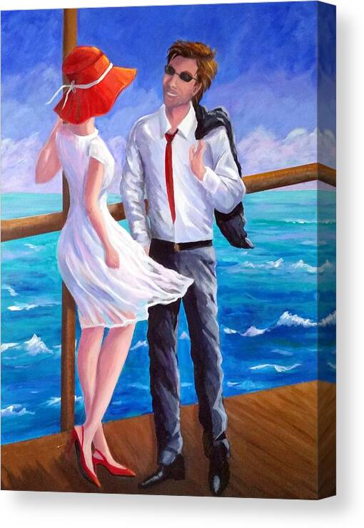 Romance Canvas Print featuring the painting Love is in the Air by Rosie Sherman