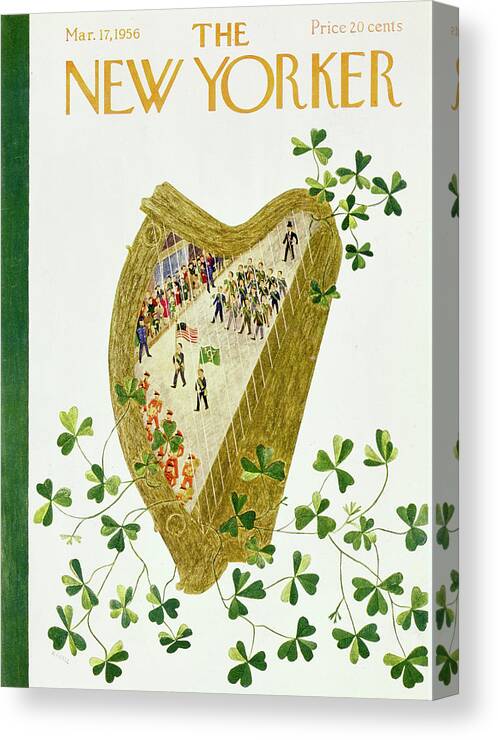 St. Patrick's Day Canvas Print featuring the painting New Yorker March 17 1956 by Ilonka Karasz