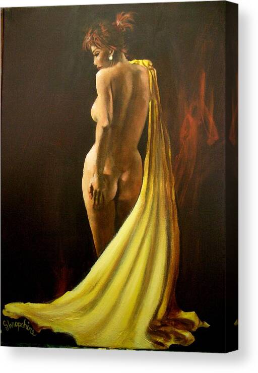  Artist's Model Canvas Print featuring the painting Maria by Tom Shropshire