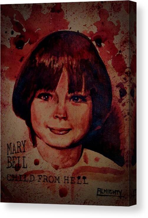 Mary Bell Canvas Print featuring the painting MARY BELL fresh blood by Ryan Almighty