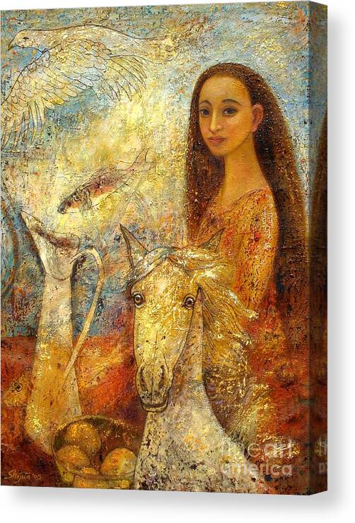 Portrait Paintings Canvas Print featuring the painting Memories by Shijun Munns