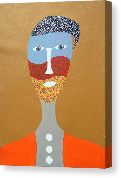 Portrait Canvas Print featuring the painting Michel by Sumit Mehndiratta