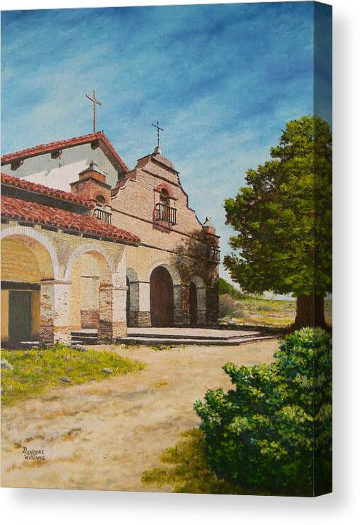 California Mission Canvas Print featuring the painting Mission San Antonio by Duwayne Williams