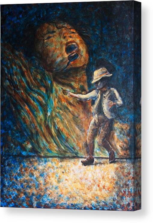 Michael Jackson Canvas Print featuring the painting MJ Bad by Nik Helbig