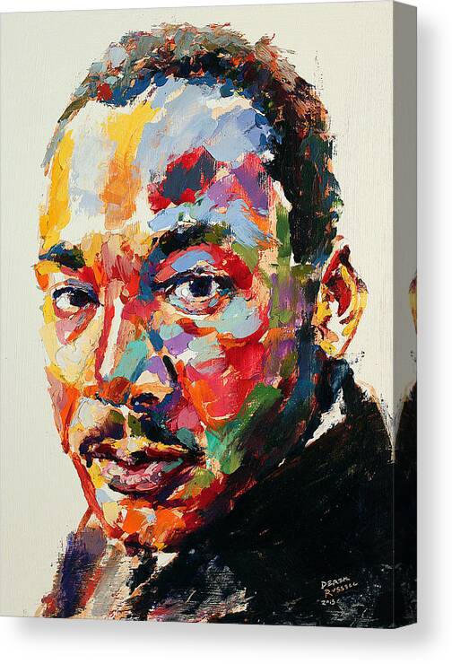 Justice Canvas Print featuring the painting MLK by Derek Russell