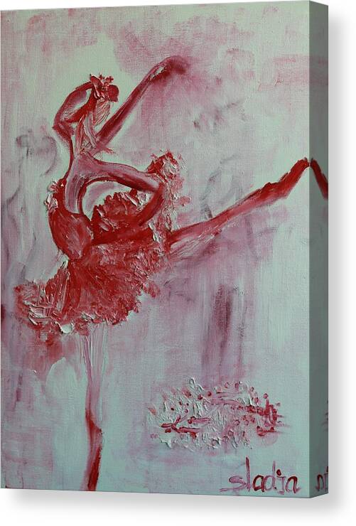 Ballet Canvas Print featuring the painting My World by Sladjana Lazarevic