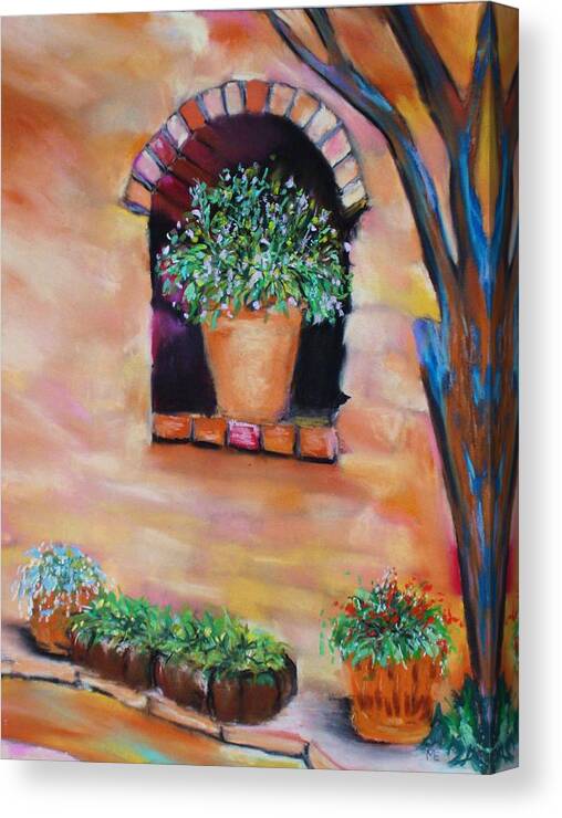 Courtyard Canvas Print featuring the painting Nash's Courtyard by Melinda Etzold
