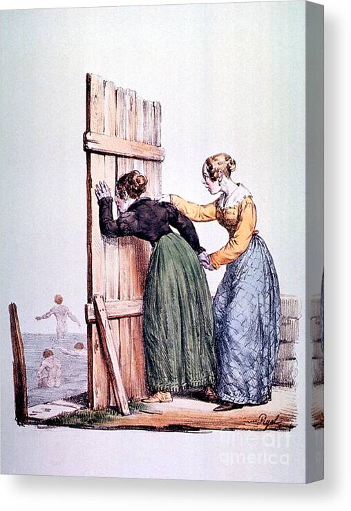 Science Canvas Print featuring the photograph Naughty Ladies 19th Century by Science Source