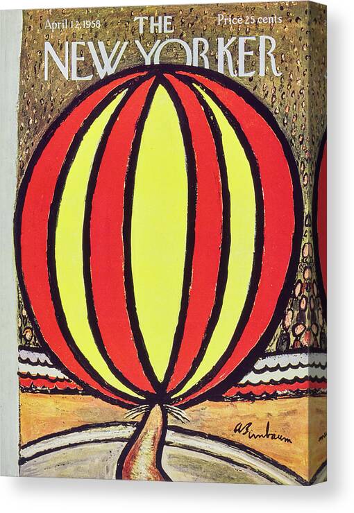Circus Canvas Print featuring the painting New Yorker April 12 1958 by Abe Birnbaum