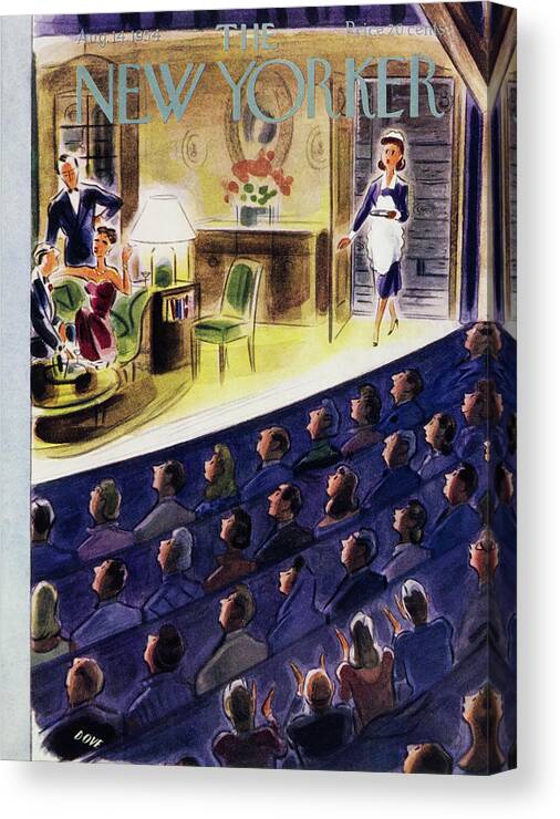Theater Canvas Print featuring the painting New Yorker August 14 1954 by Leonard Dove