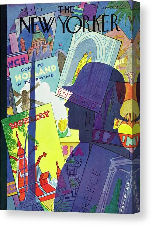 Eerie Canvas Print featuring the painting New Yorker August 9 1941 by Rea Irvin
