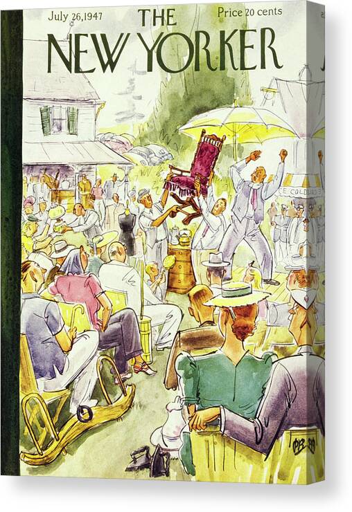 1940s Style Canvas Print featuring the painting New Yorker July 26, 1947 by Perry Barlow