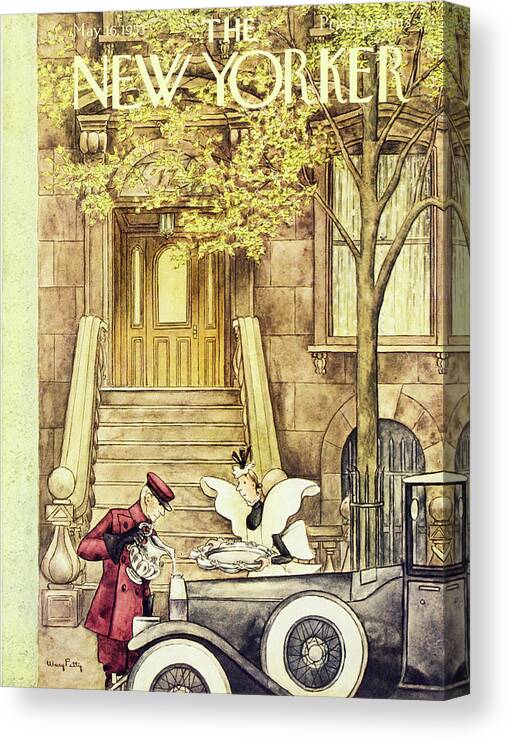 Chauffeur Canvas Print featuring the painting New Yorker May 16 1953 by Mary Petty