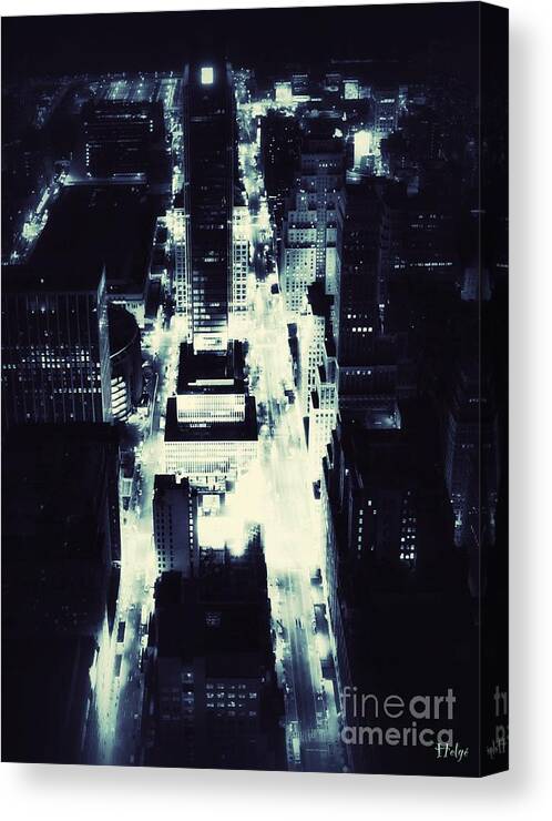 New York City Skyline Canvas Print featuring the photograph Blue Pill by HELGE Art Gallery