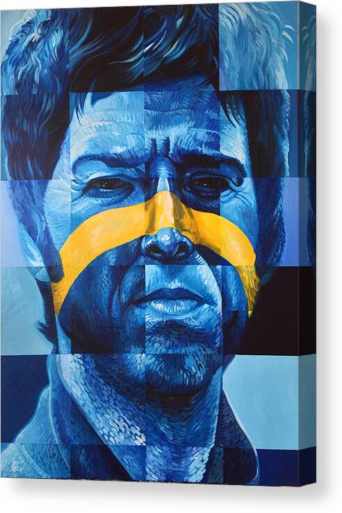 Noel Gallagher Oasis Birds High Flying Artist Musician Acrylic Canvas Portrait Liam Canvas Print featuring the painting Noel Gallagher by Steve Hunter