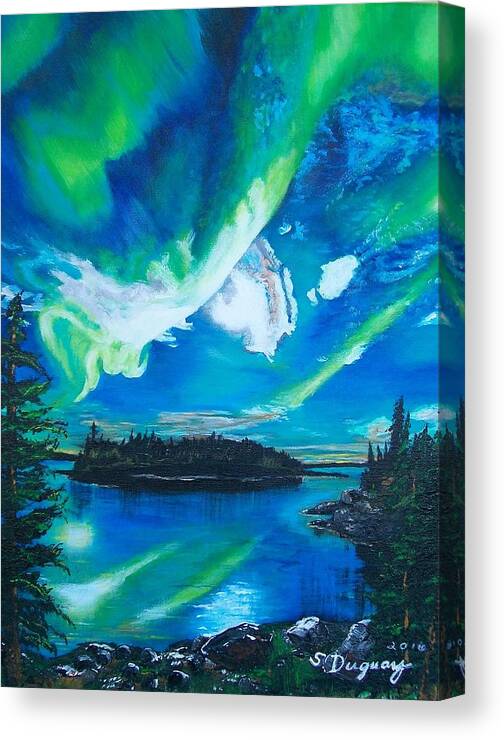 Northern Lights Canvas Print featuring the painting Northern Lights by Sharon Duguay