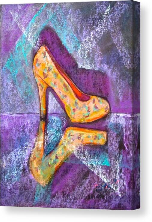 Shoe Canvas Print featuring the painting Not My Grannie's Shoe by Barbara O'Toole