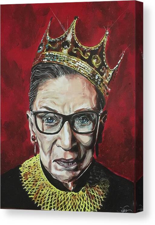 Ruth Bader Ginsburg Canvas Print featuring the painting Notorious RBG by Joel Tesch