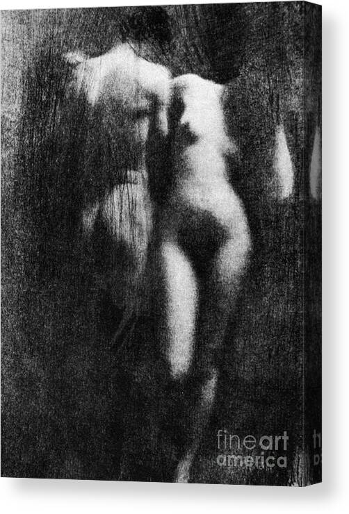 1910 Canvas Print featuring the photograph Nude Couple, 1910 by Granger