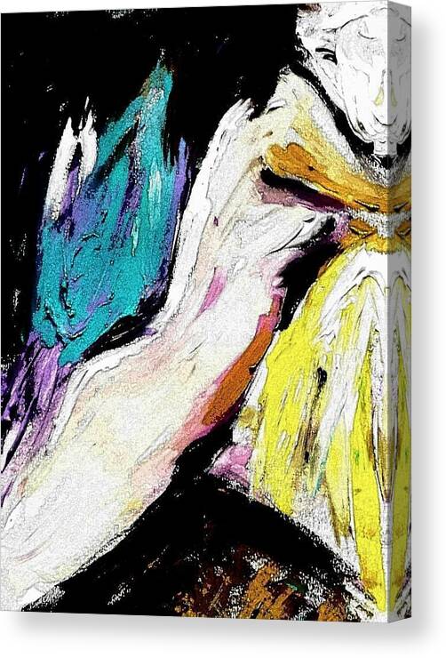 Nude Canvas Print featuring the painting Nude with colors by Hae Kim