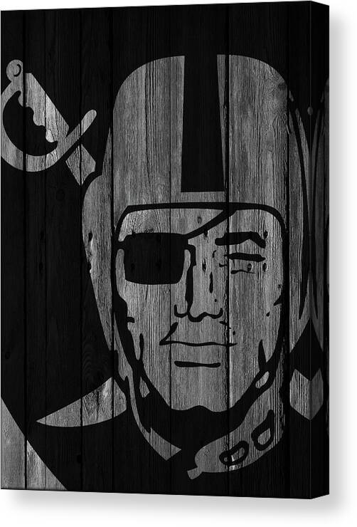 Oakland Raiders Canvas Print featuring the photograph Oakland Raiders Wood Fence by Joe Hamilton