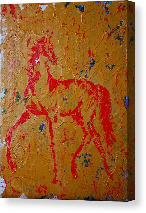Horse Canvas Print featuring the painting Ochre Horse by Emily Page