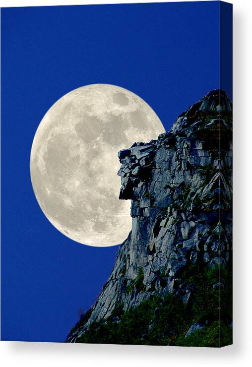 Old Man Of The Mountain Canvas Print featuring the photograph Old Man Vertical by Larry Landolfi