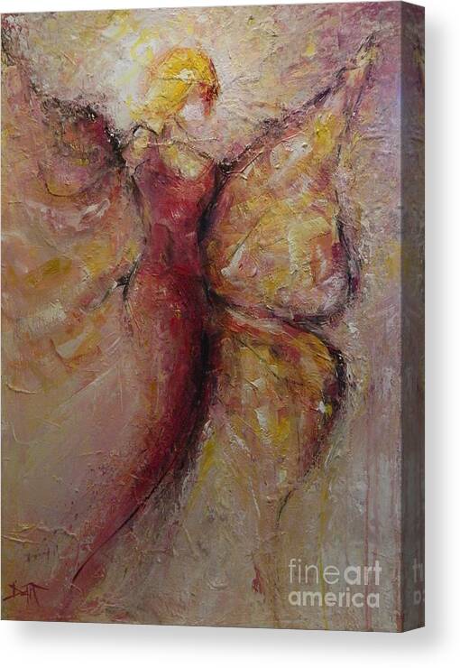 Love Canvas Print featuring the painting On the Wings of Love by Dan Campbell