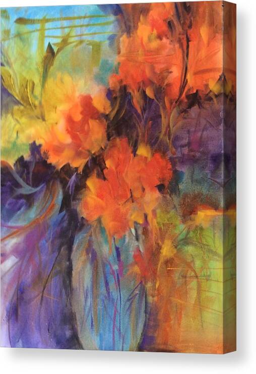 Floral Canvas Print featuring the painting Orange Bouquet by Karen Ann Patton