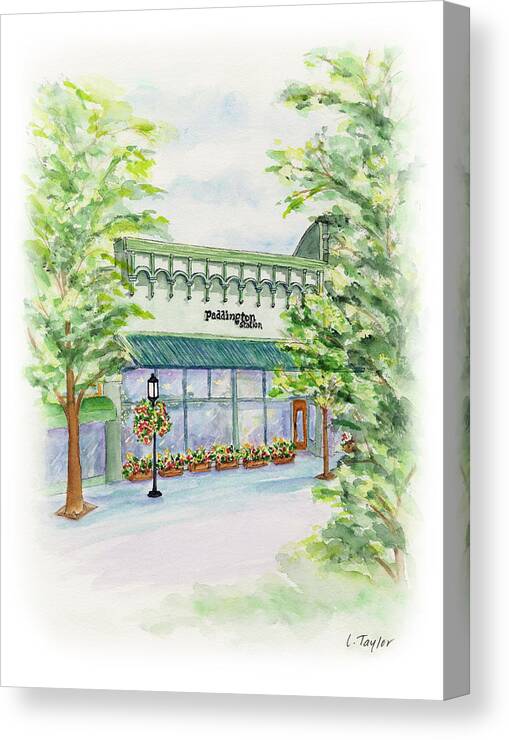 Paddington Station Gift Store Canvas Print featuring the painting Paddington Station by Lori Taylor