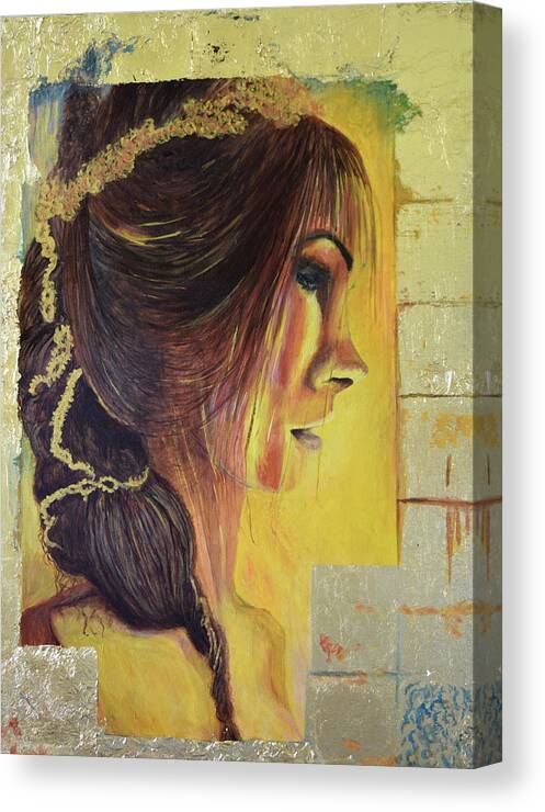 Portraits Canvas Print featuring the painting Pandora by Toni Willey