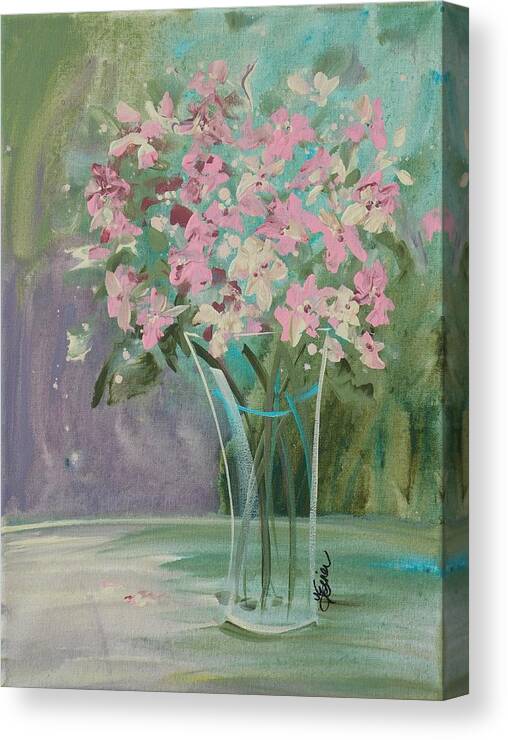 Flowers Canvas Print featuring the painting Pastel Blooms by Terri Einer