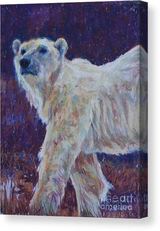 Polar Bear Canvas Print featuring the pastel Pb Vi by Patricia A Griffin