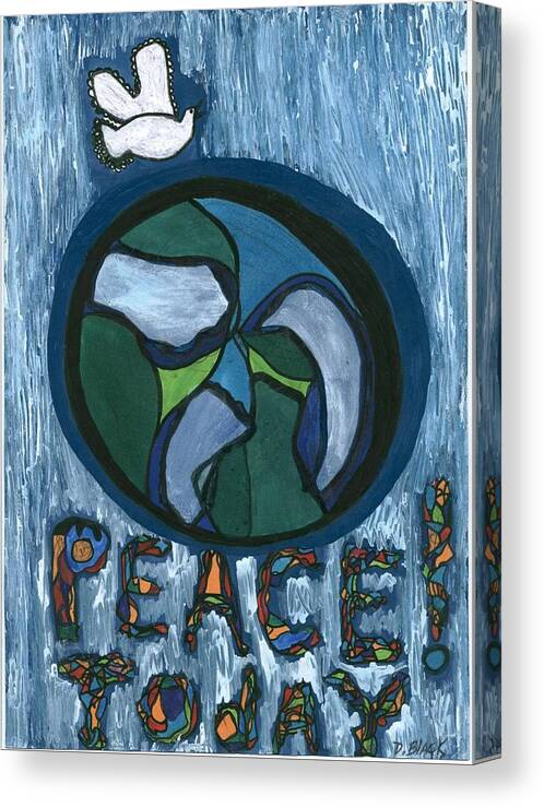 Darrell Black Canvas Print featuring the drawing Peace today by Darrell Black