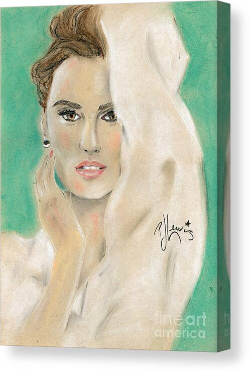 Penelope Cruz Canvas Print featuring the painting Penelope Cruz by PJ Lewis