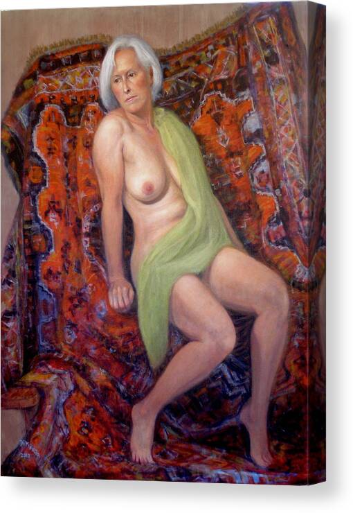 Realism Canvas Print featuring the painting Persian Rug 1 by Donelli DiMaria