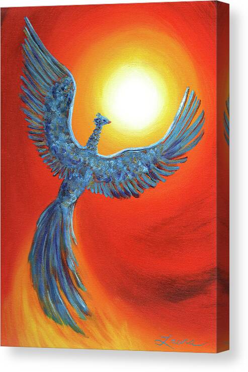 Fantasy Canvas Print featuring the painting Phoenix Rising by Laura Iverson