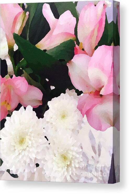 Featured Canvas Print featuring the photograph Pink and White by Jenny Revitz Soper