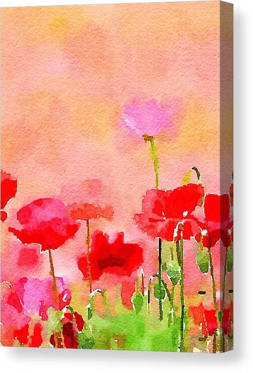 Flowers Canvas Print featuring the digital art Pink by Joe Roache