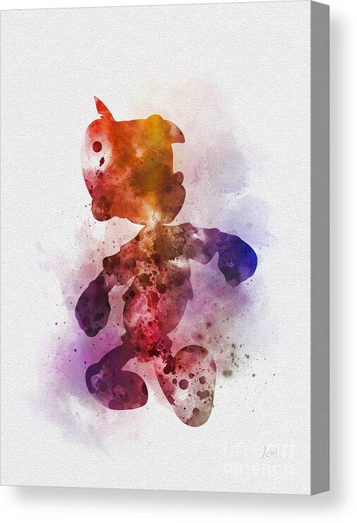 Pinocchio Canvas Print featuring the mixed media Pinocchio by My Inspiration