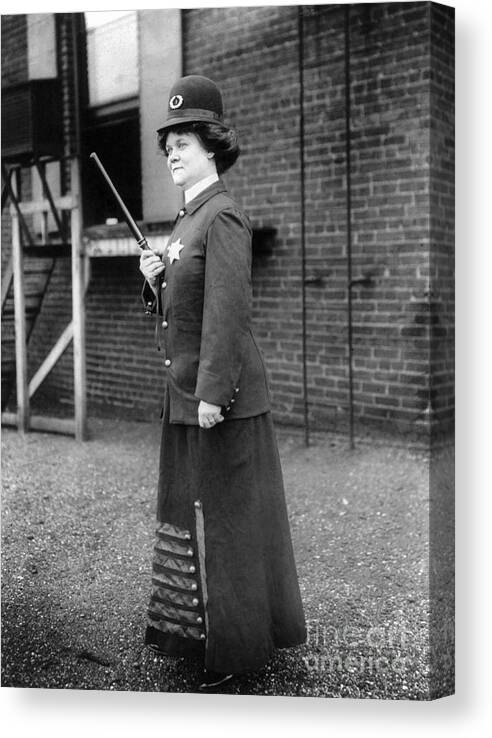 1909 Canvas Print featuring the photograph Policewoman, 1909 by Granger