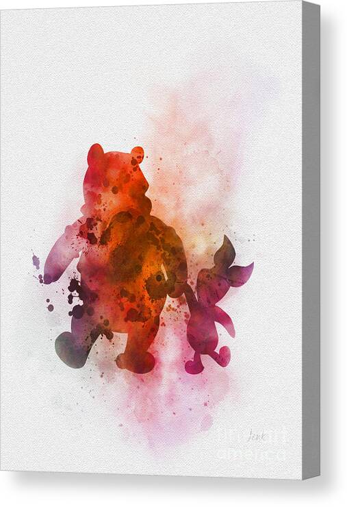 Disney Canvas Print featuring the mixed media Pooh Bear by My Inspiration