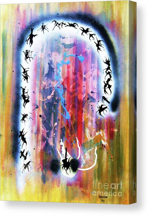 Original: Abstraction Canvas Print featuring the painting Portal of Beginning Again by Thea Recuerdo