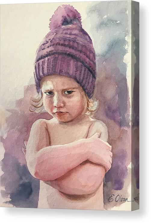 Pout Canvas Print featuring the painting Pout by Emily Olson