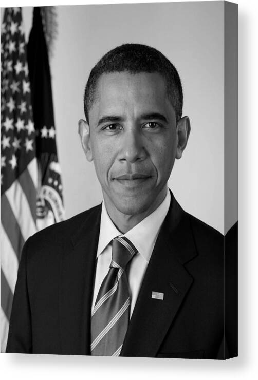 Obama Canvas Print featuring the photograph President Barack Obama - Official Portrait by War Is Hell Store