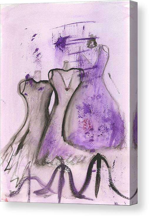 Purple Dresses Canvas Print featuring the painting Purple Haze by Lauren Serene